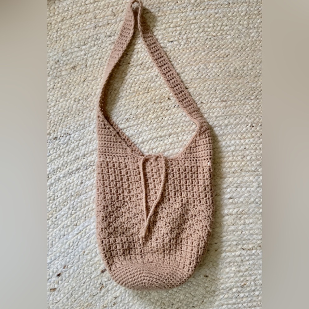 Hand knit crossbody hobo